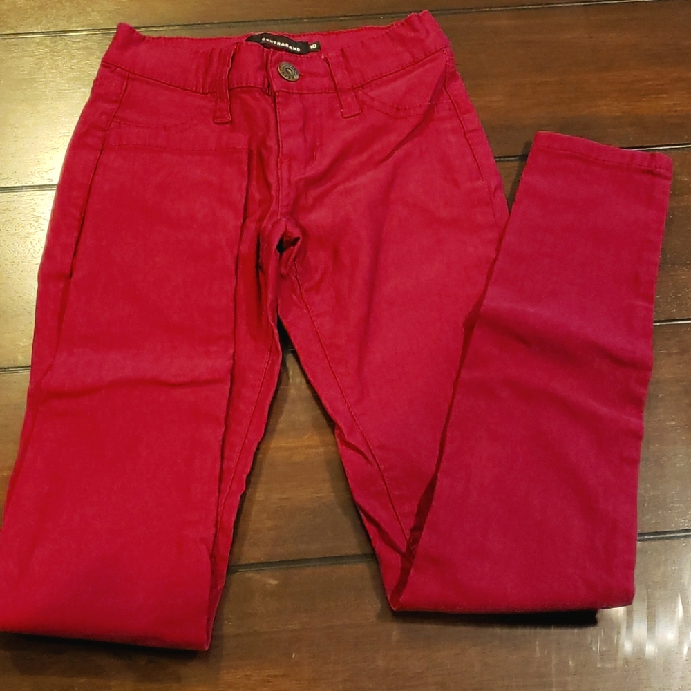 Contraband Girl's skinny pants in fuchsia EUC